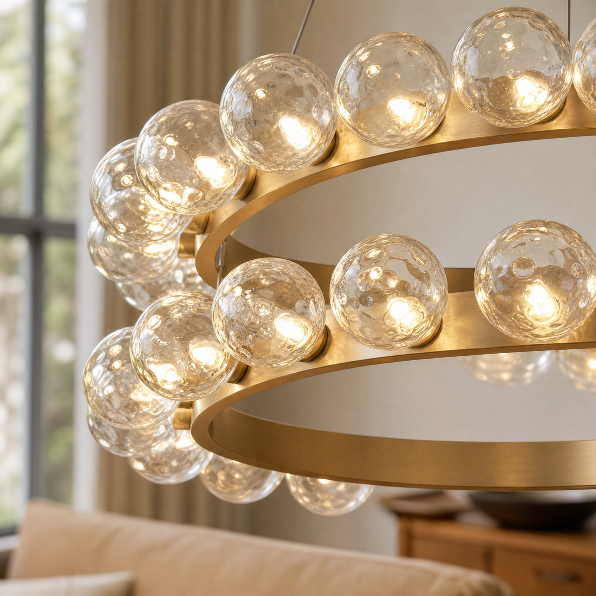 Ellison Bubbles Nested Glass Chandelier 39"