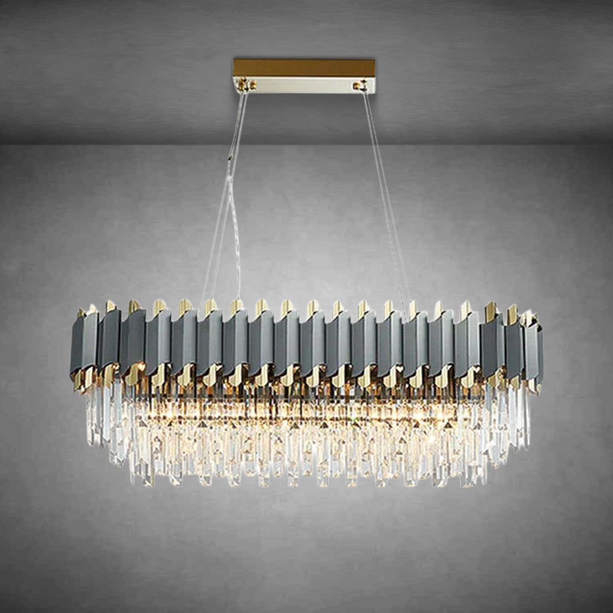 Flavian Rectangular Crystal Chandelier