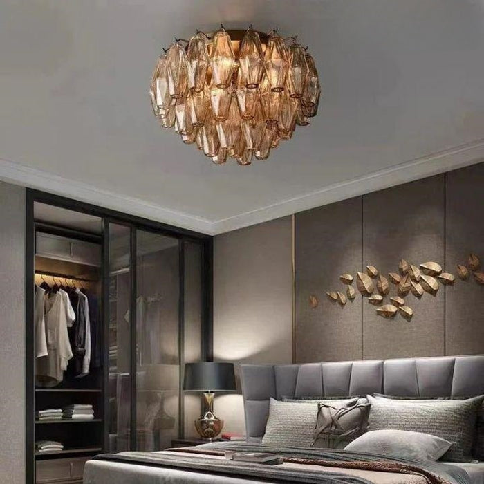 Eclipsia Glass Round Flush Mount