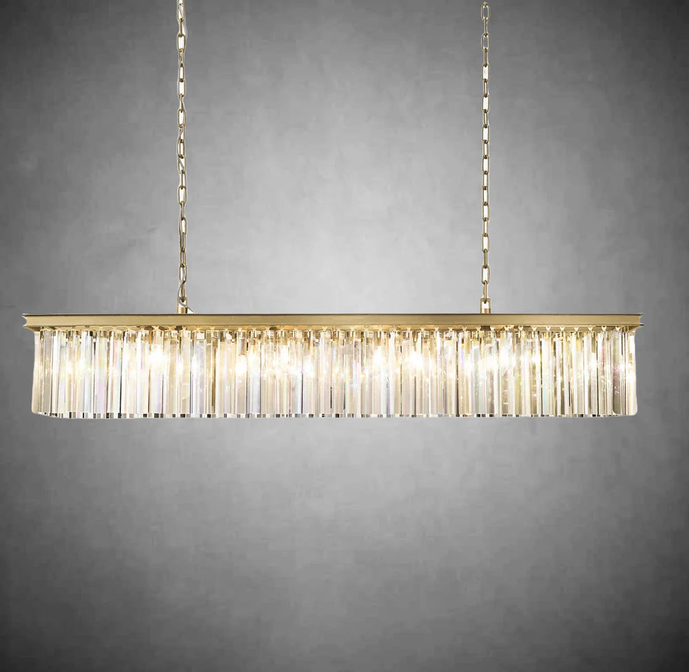 Zestra Crystal Rectangular Chandelier 59"