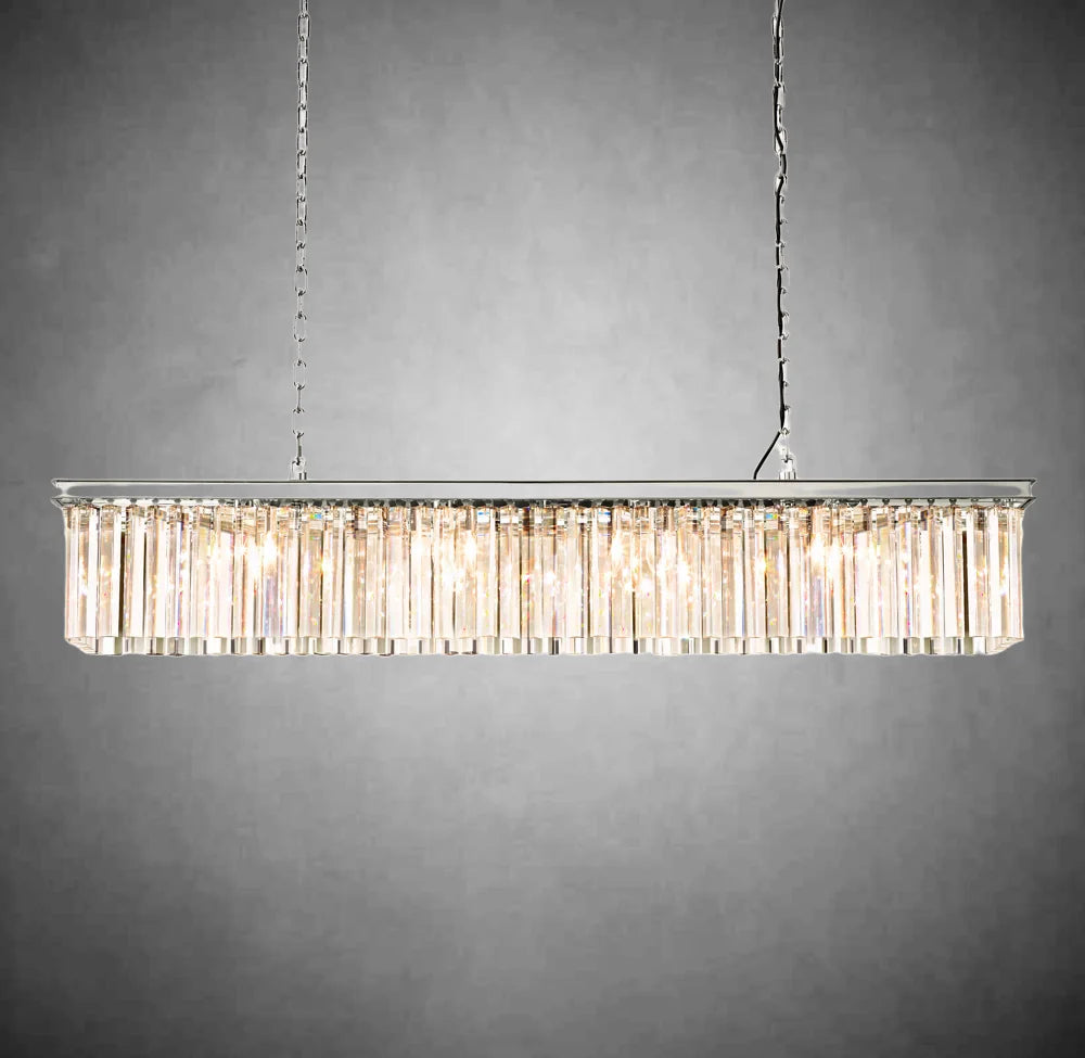 Zestra Crystal Rectangular Chandelier 59"