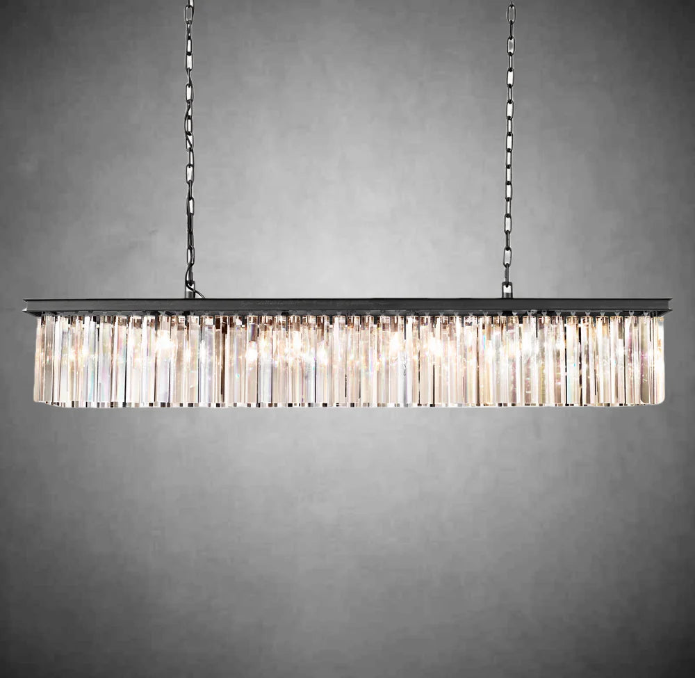 Zestra Crystal Rectangular Chandelier 59"