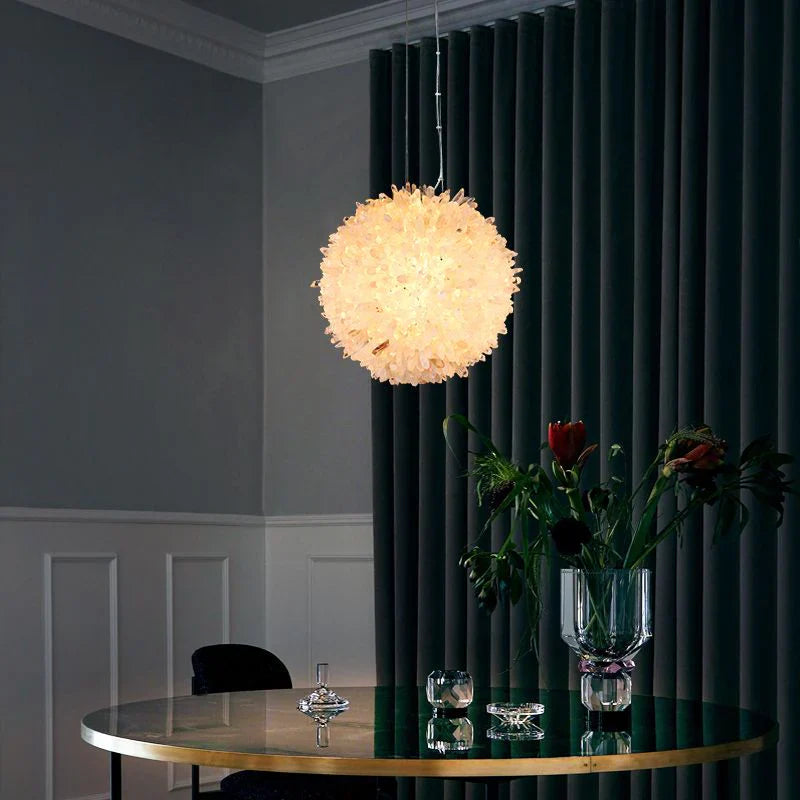 Kandace Rock Crystal Ball Modern Pendant Light