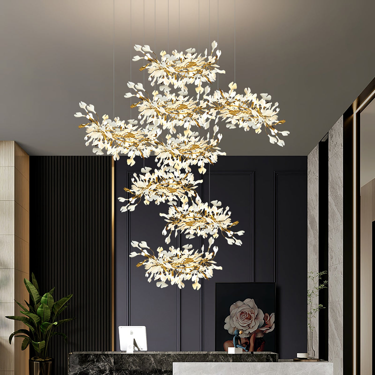 Gingko Leaves Chandelier 196.8"