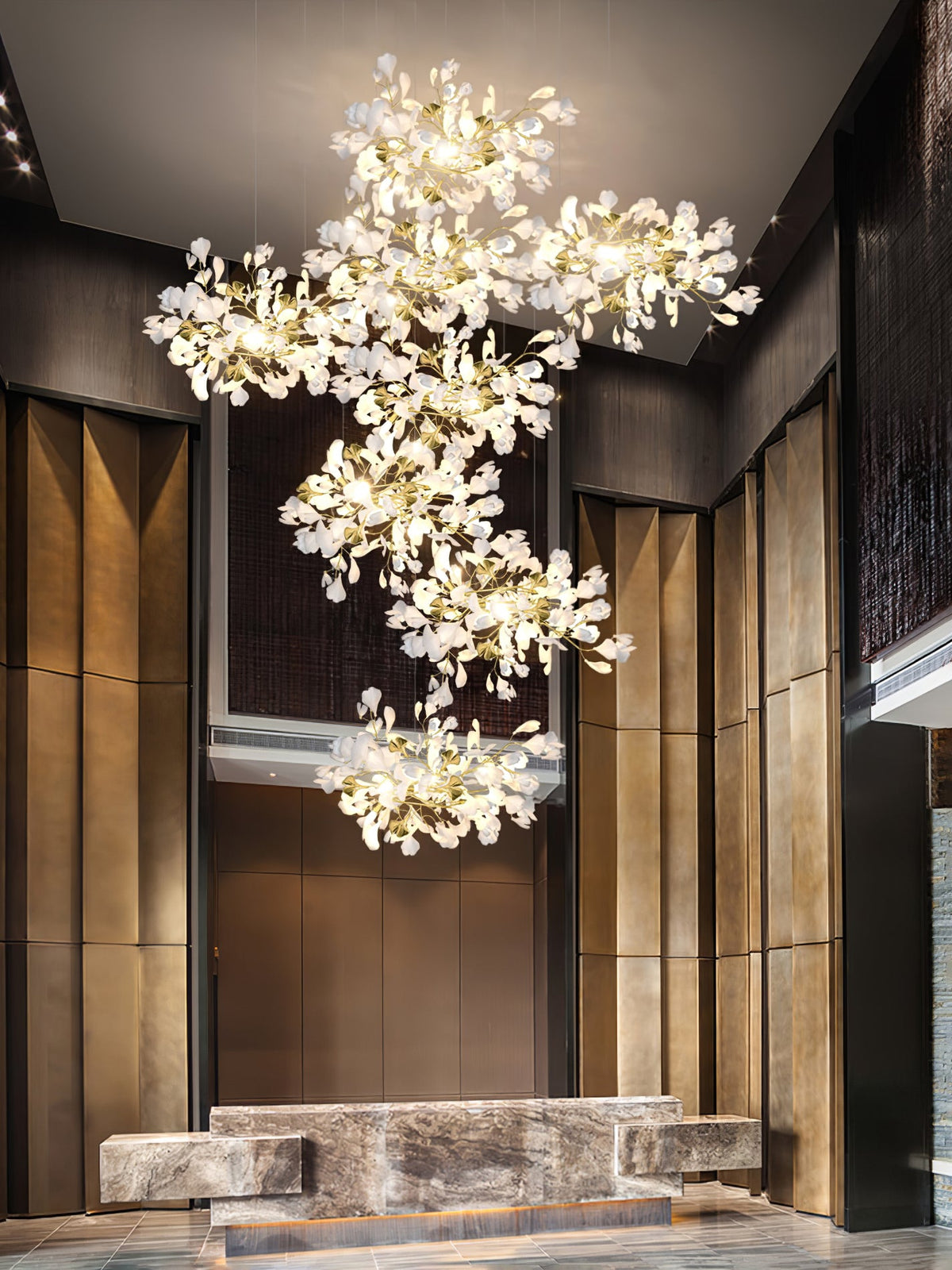 Gingko Leaves Chandelier 196.8"