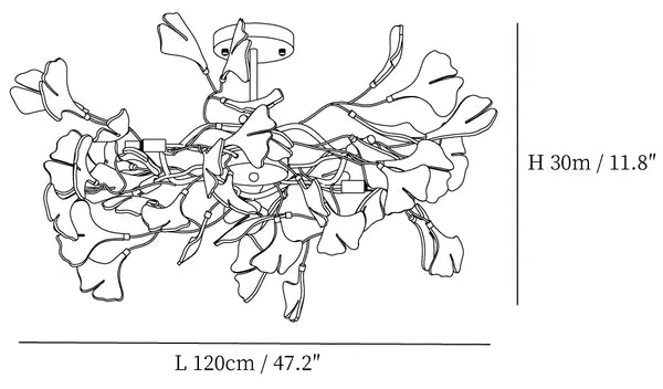 Modern Ceramic Gingko Chandelier for Living Room/Bedroom
