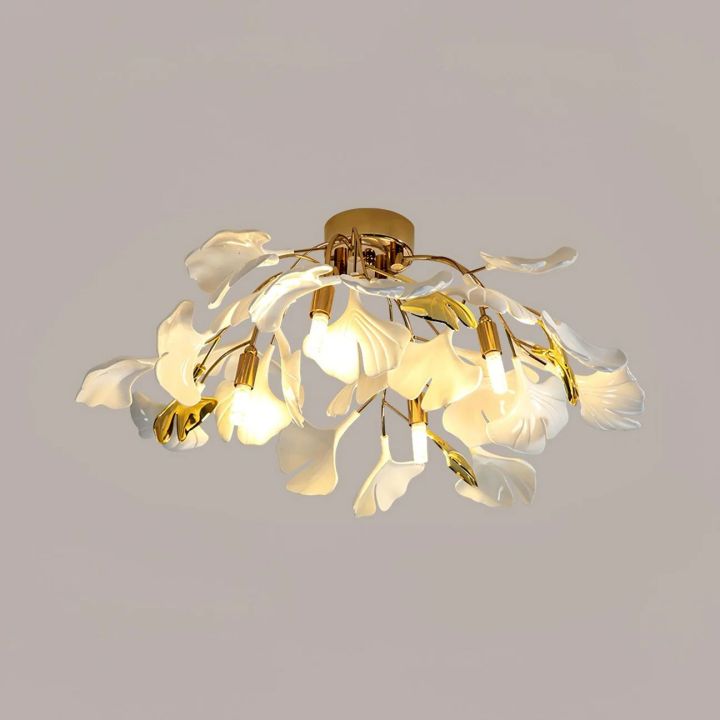 Gliss Gingko Ceramic Ceiling Lamp, Kitchen Island Flushmount Lamp