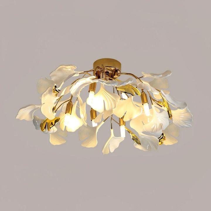 Gliss Gingko Ceramic Ceiling Lamp, Kitchen Island Flushmount Lamp