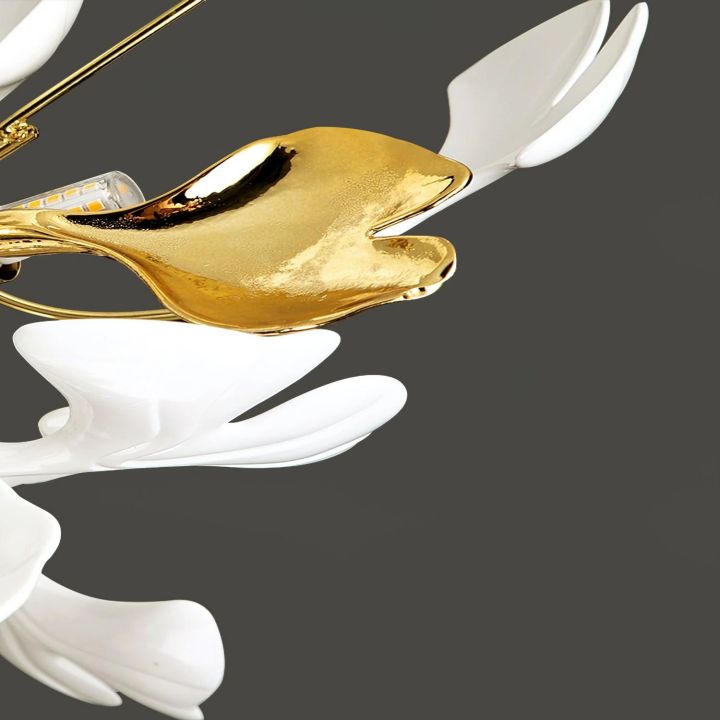Gliss Gingko Ceramic Ceiling Lamp, Kitchen Island Flushmount Lamp