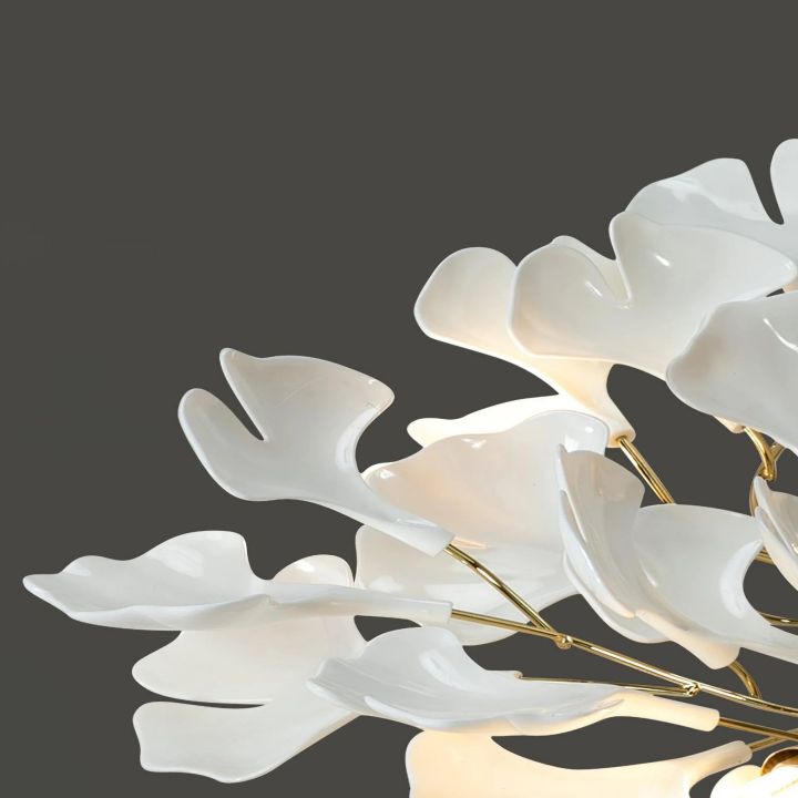 Gliss Gingko Ceramic Ceiling Lamp, Kitchen Island Flushmount Lamp