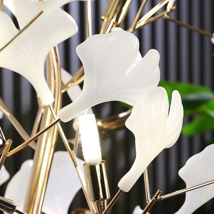 Gliss Gingko Ceramic Leaf Floor Lamp, Modern Stand Lamp