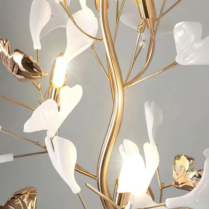 Gliss Gingko Ceramic Leaf Floor Lamp, Modern Stand Lamp