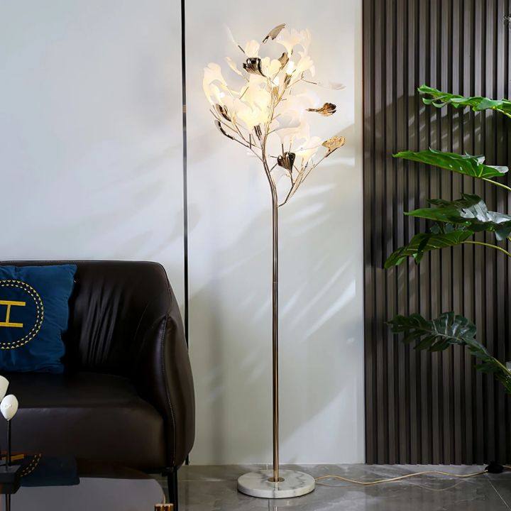 Gliss Gingko Ceramic Leaf Floor Lamp, Modern Stand Lamp