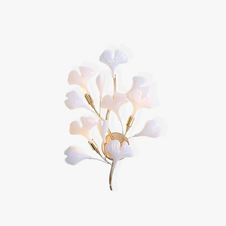 Gliss Ceramic Gingko Wall Lamp, Modern Branch Wall Sconce