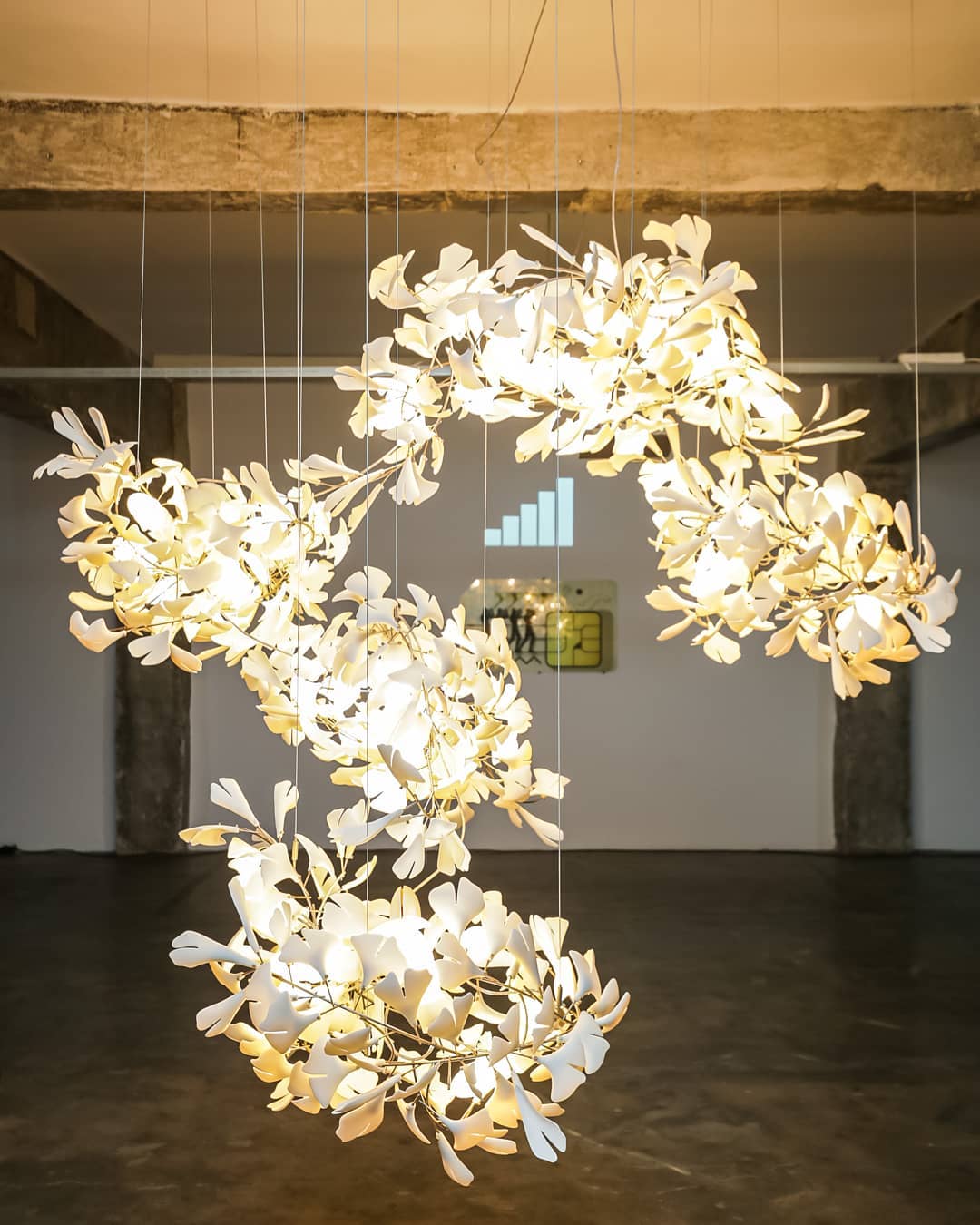 Gingko Leaves Chandelier 196.8"