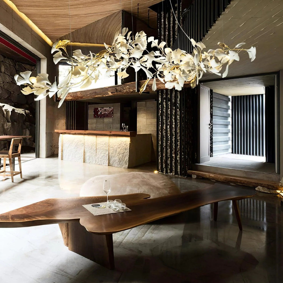 Gingko Leaves Chandelier 196.8"