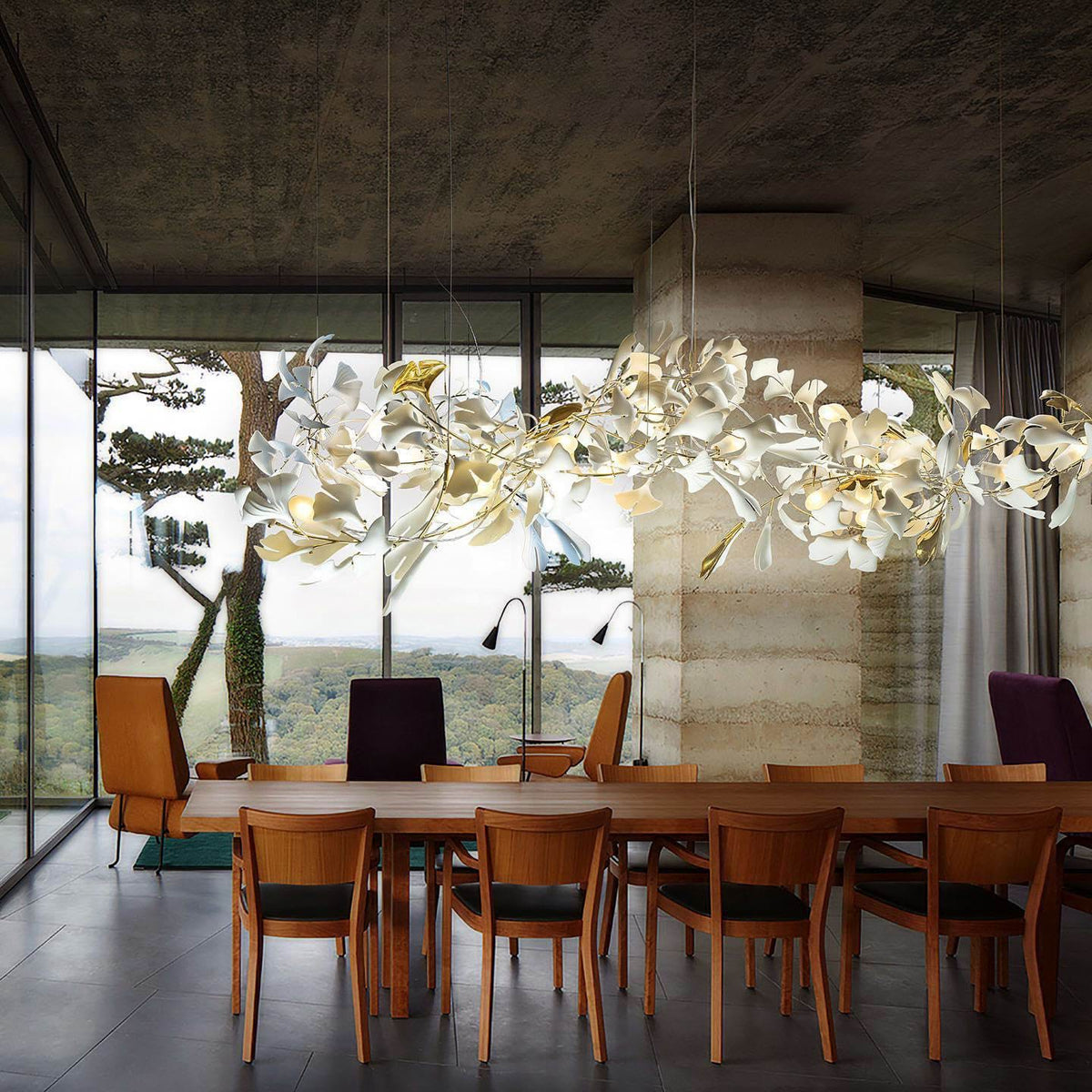 Gingko Leaves Chandelier 196.8"