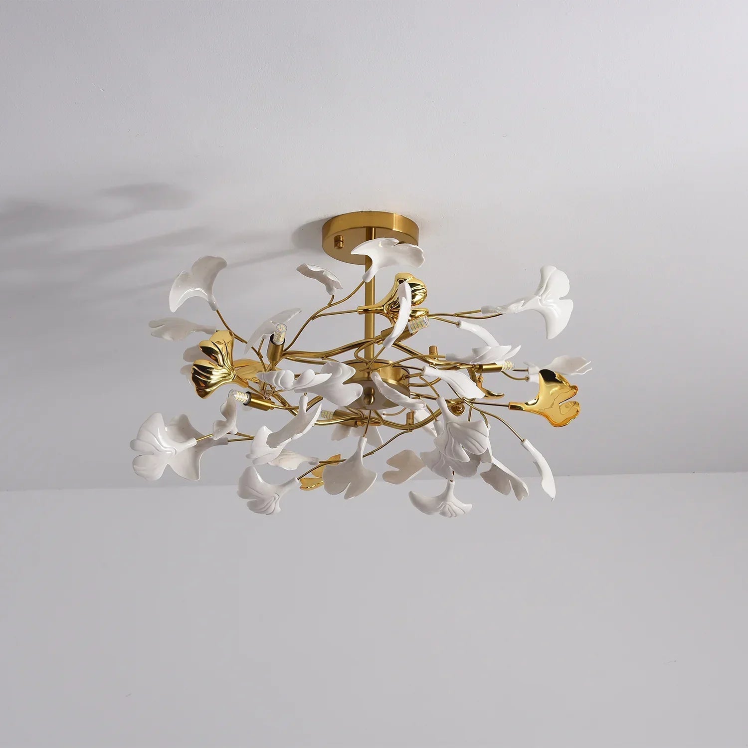 Modern Ceramic Gingko Chandelier for Living Room/Bedroom