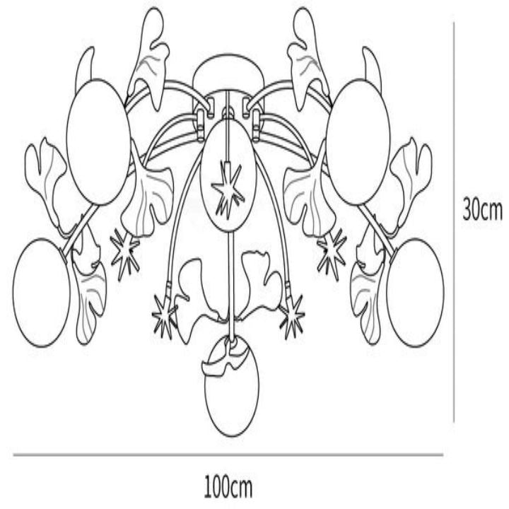 Gliss Ceramic Ginkgo Glass Ceiling Lamp, Living Room Flushmount Lamp