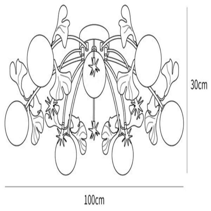 Gliss Ceramic Ginkgo Glass Ceiling Lamp, Living Room Flushmount Lamp