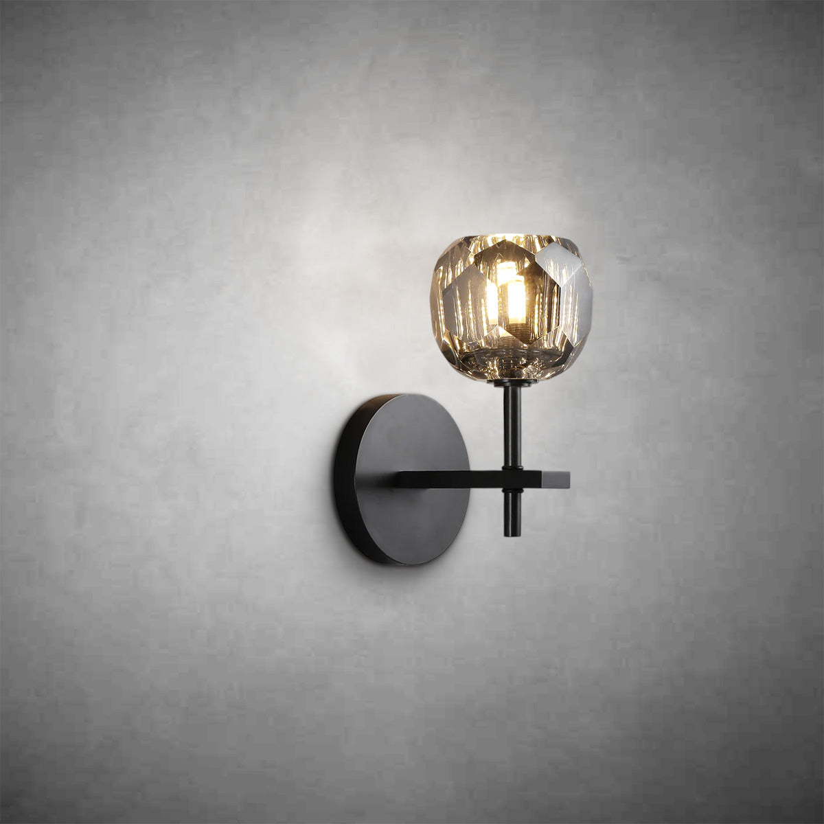 HA Bola De Short Style Smoke Crystal Wall Sconces