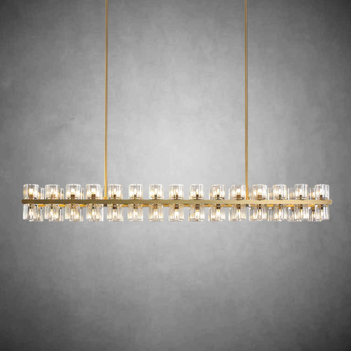 HA Harrison Crystal Rectangular Chandelier 54" 72"