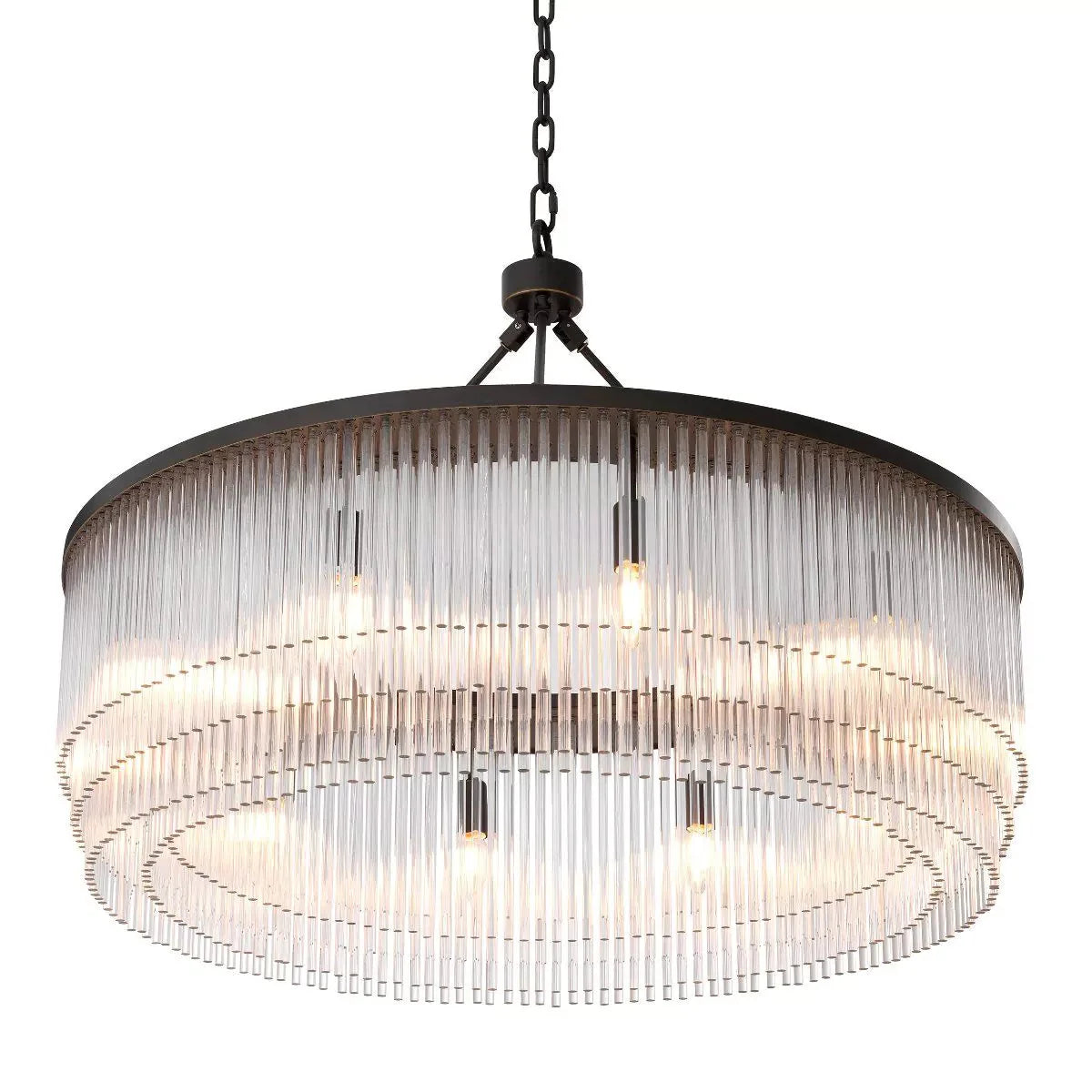Hector L Modern Brass Glass Chandelier