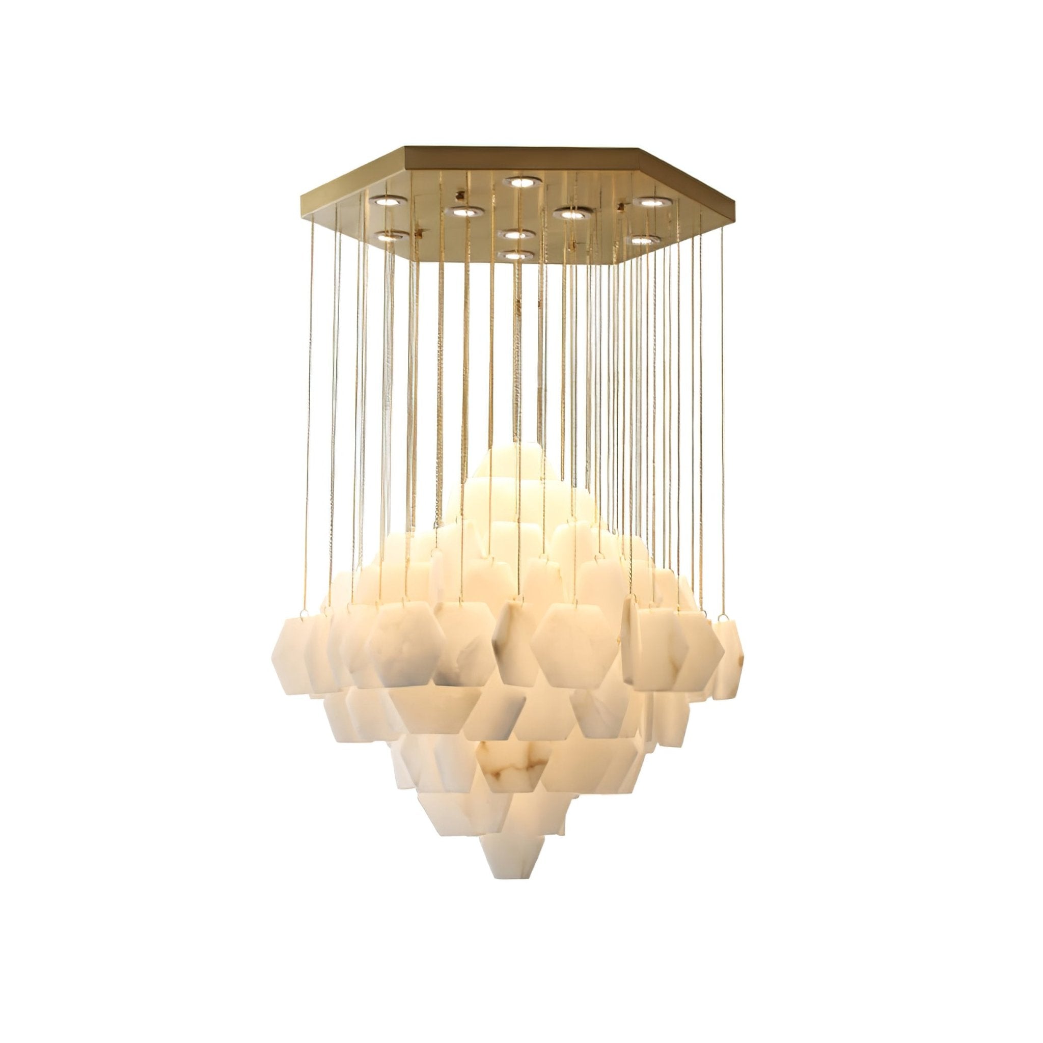 Hexa Alabaster Cascade Chandelier - Yovalighting