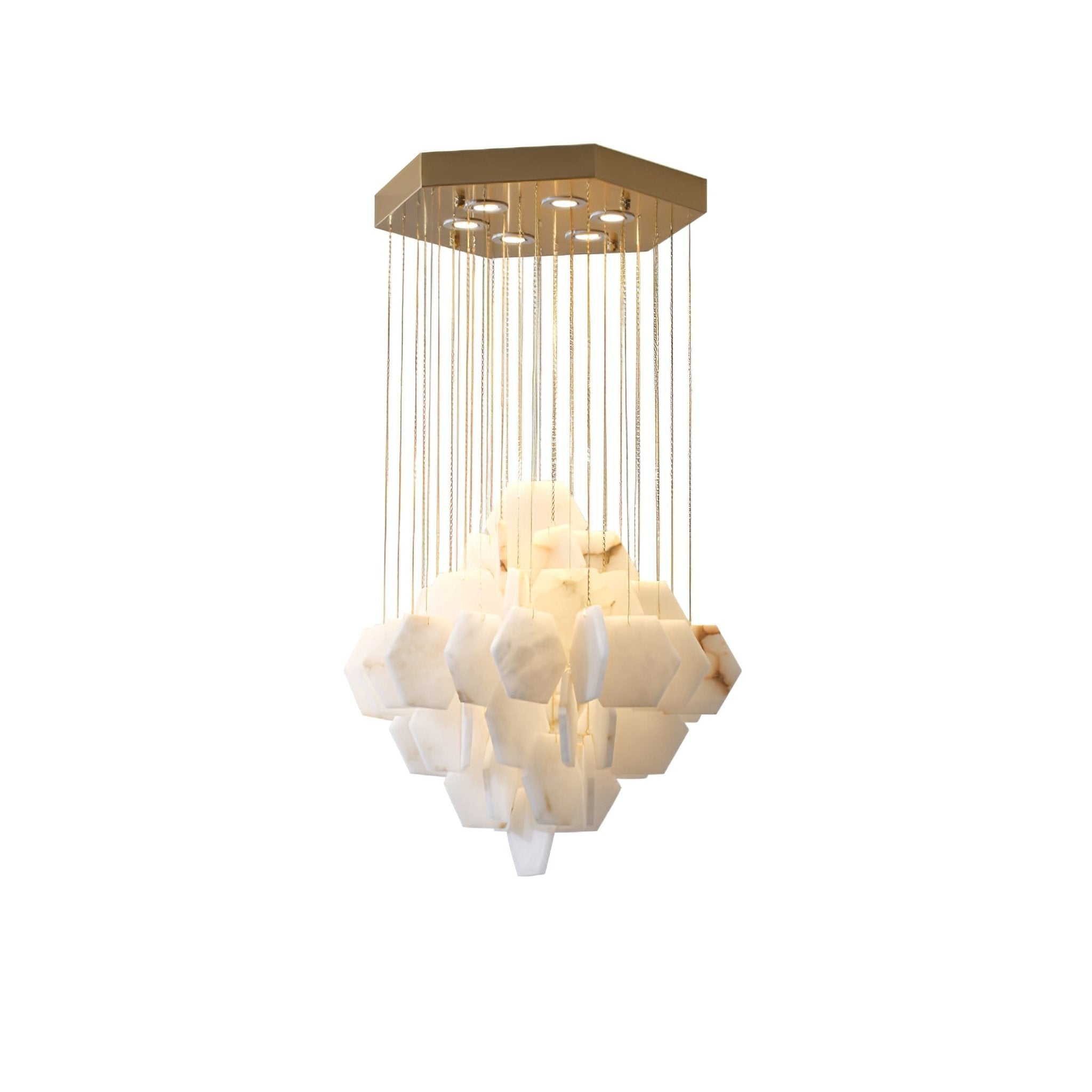 Hexa Alabaster Cascade Chandelier - Yovalighting