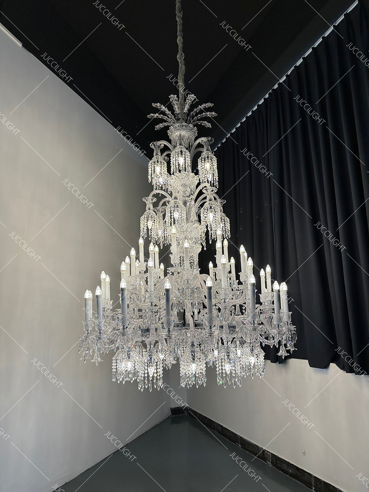 Huge Arcadian Museum Crystal Chandelier