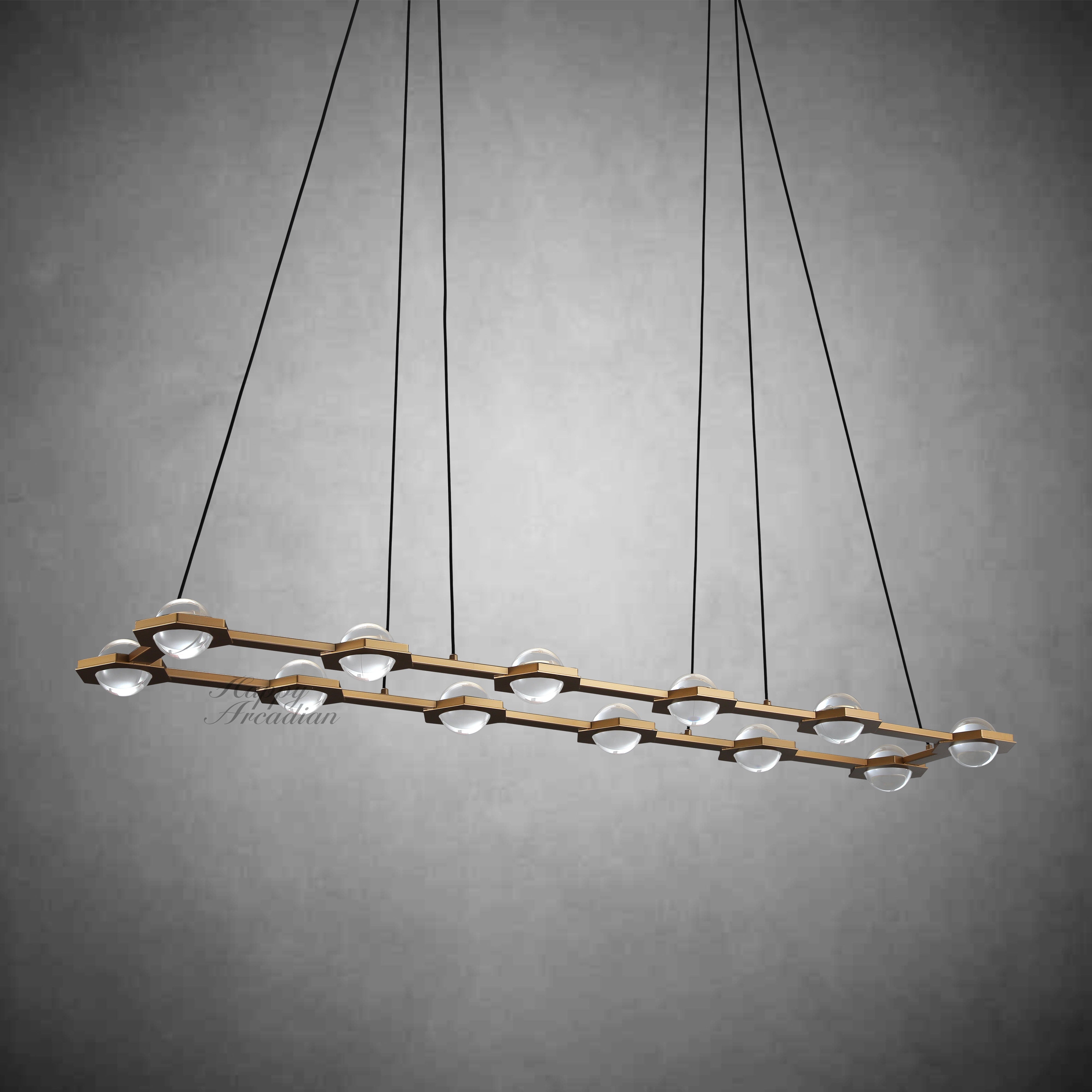 Celestra Crystal Ball Rectangular Chandelier 54"72''