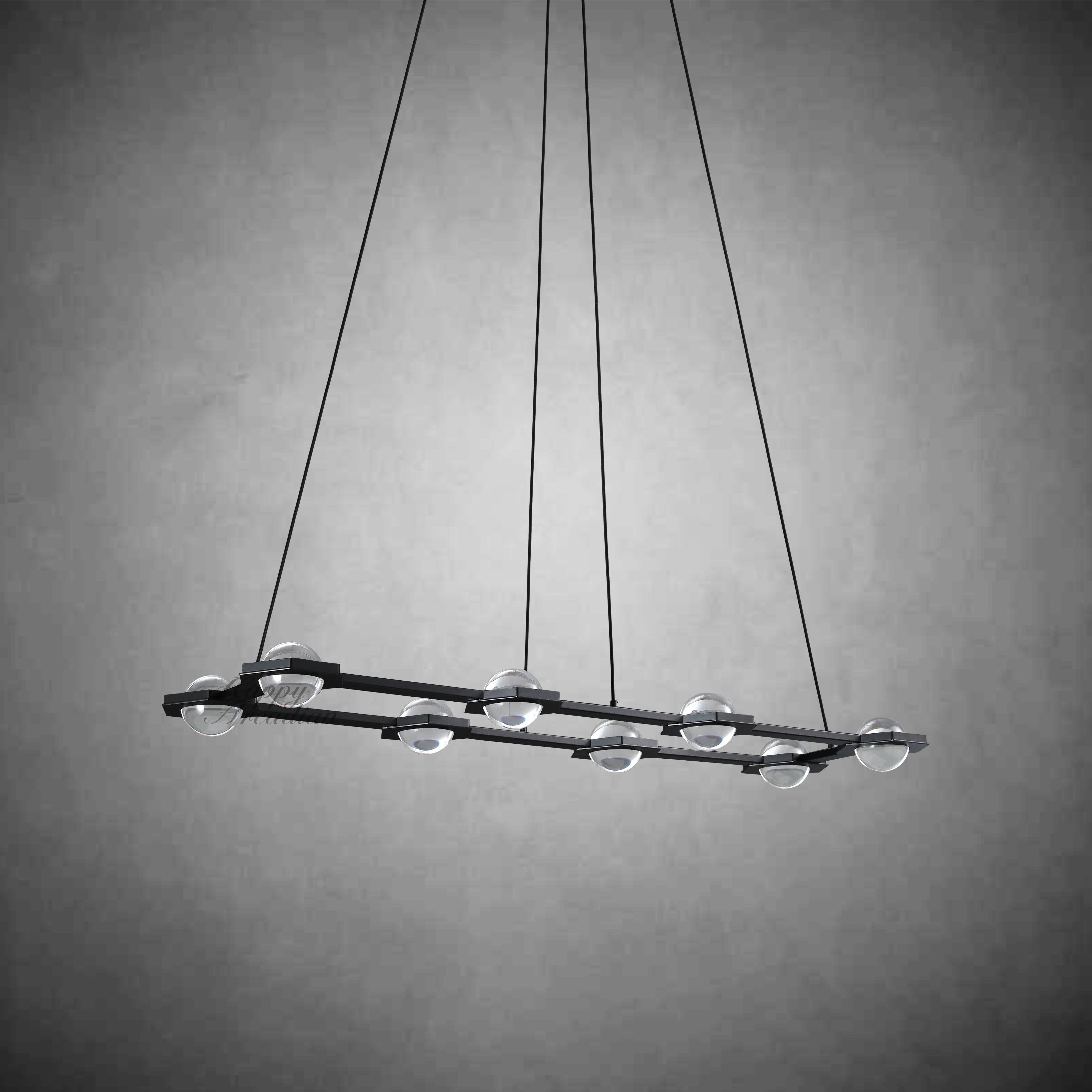 Celestra Crystal Ball Rectangular Chandelier 54"72''