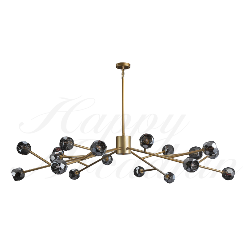 HA Bola De Smoke Crystal Round Chandelier 60"