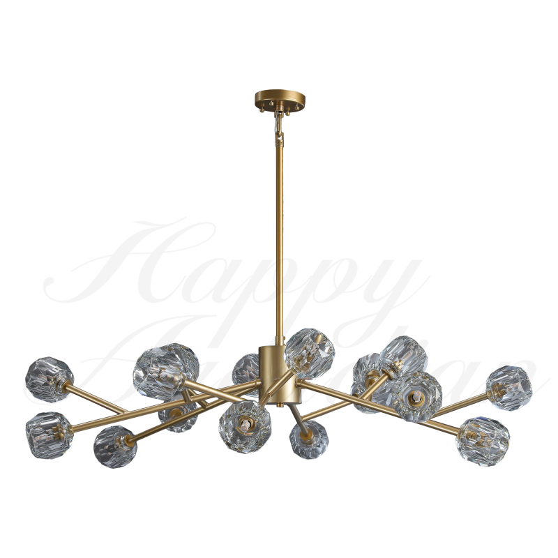 HA Bola De Smoke Crystal Round Chandelier 48"