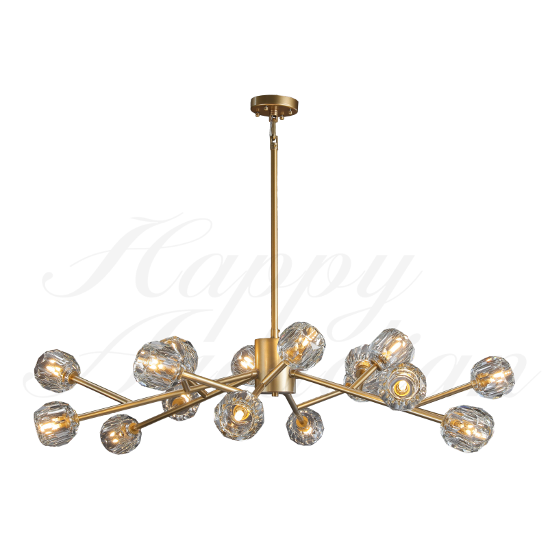 HA Bola De Smoke Crystal Round Chandelier 48"