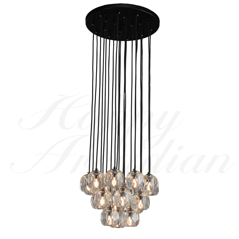 HA Bola De Crystal Round Cluster Chandelier