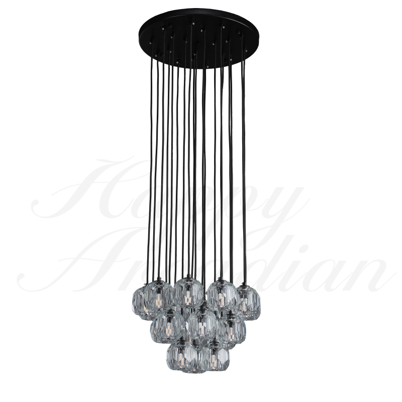 HA Bola De Crystal Round Cluster Chandelier