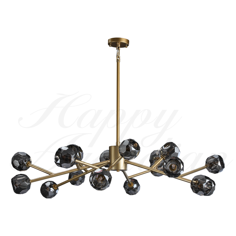 HA Bola De Smoke Crystal Round Chandelier 48"
