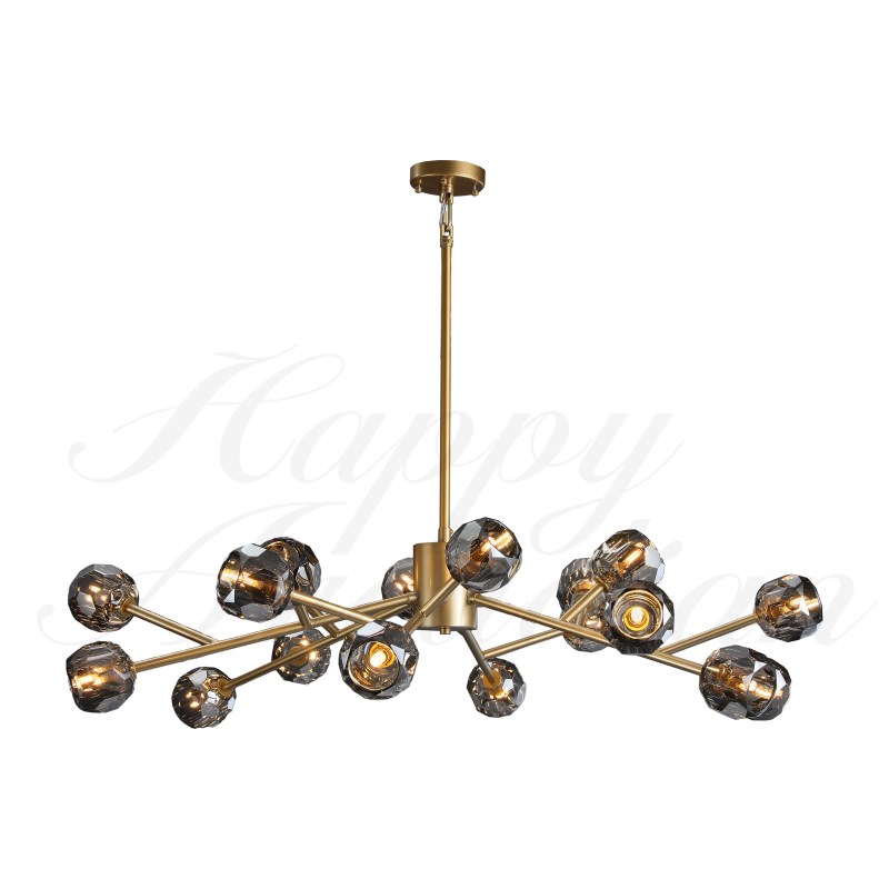 HA Bola De Smoke Crystal Round Chandelier 48"
