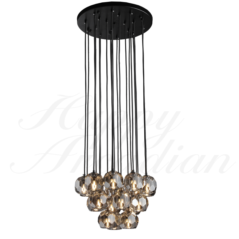 HA Bola De Crystal Round Cluster Chandelier
