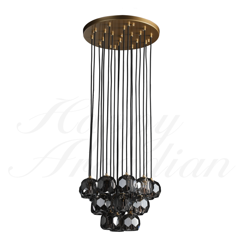 HA Bola De Crystal Round Cluster Chandelier