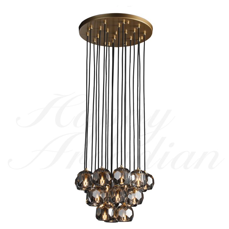 HA Bola De Crystal Round Cluster Chandelier