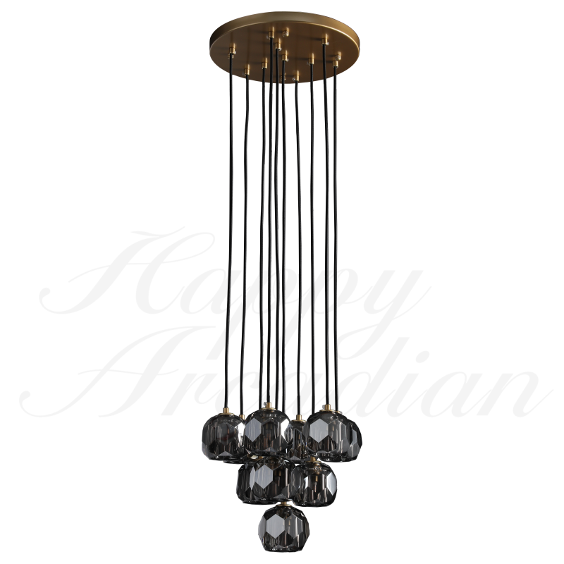 HA Bola De Crystal Round Cluster Chandelier