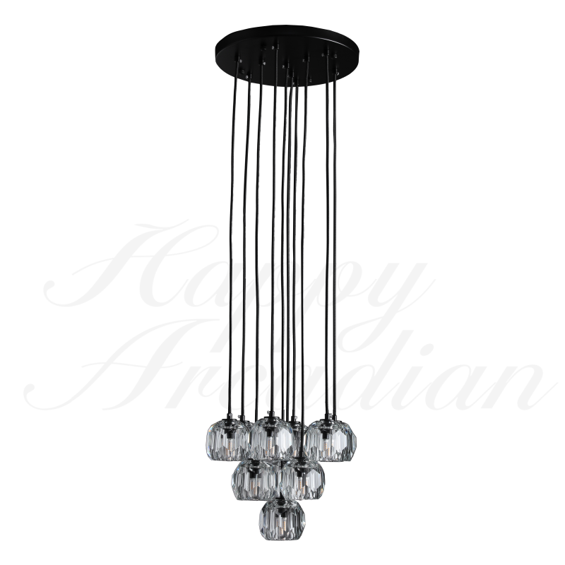 HA Bola De Crystal Round Cluster Chandelier
