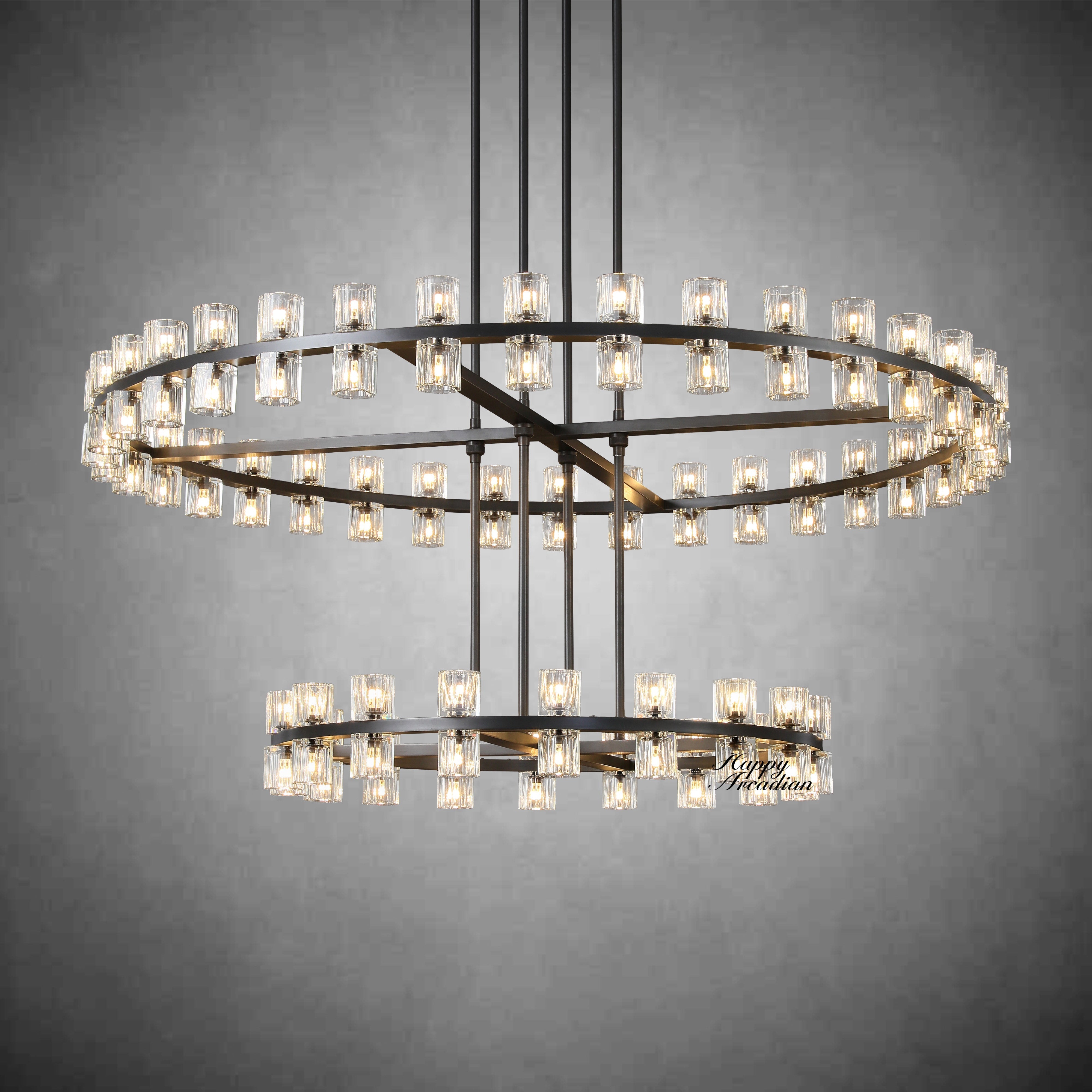 HA Harrison 2-Tier Round Chandelier customized 70''