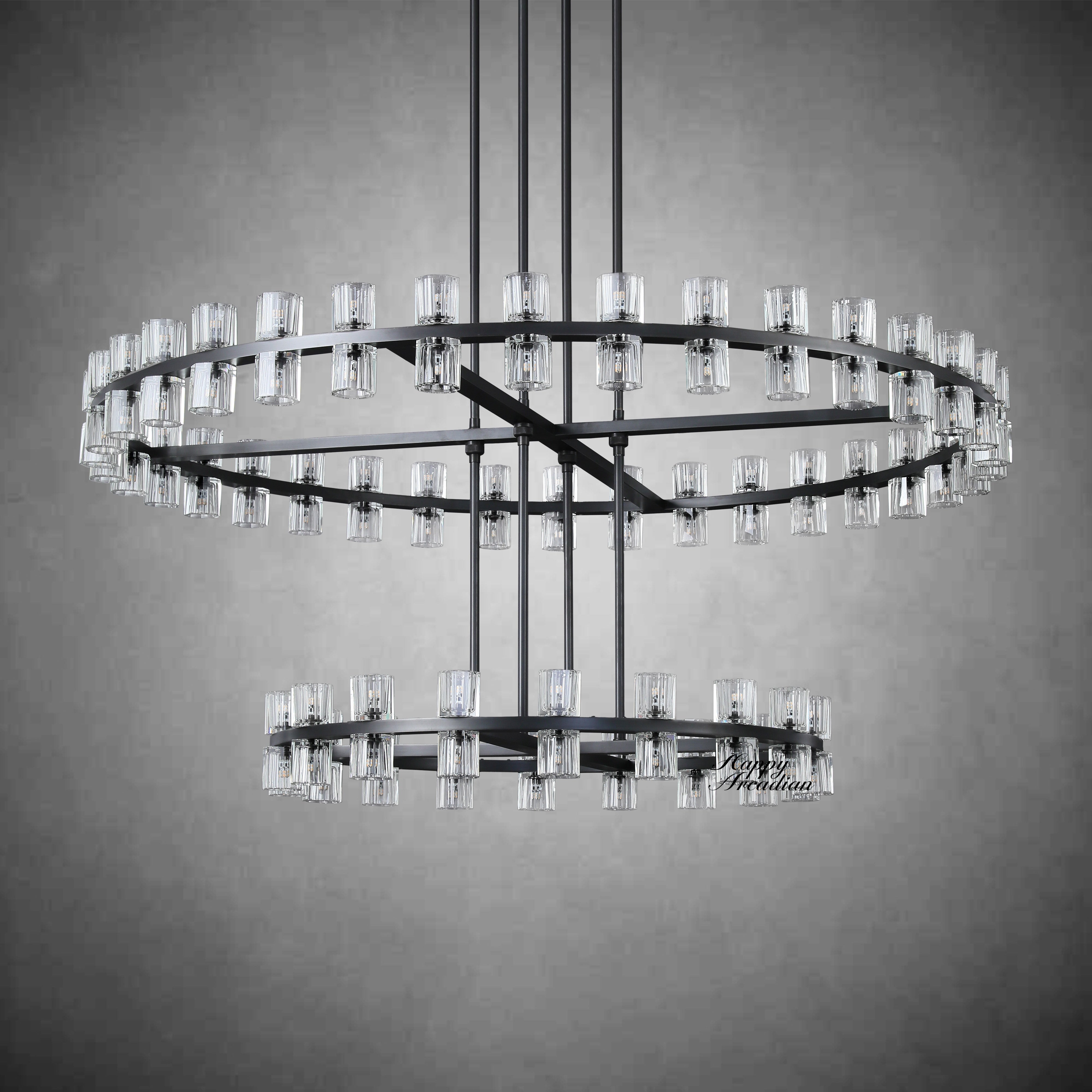 HA Harrison 2-Tier Round Chandelier customized 70''