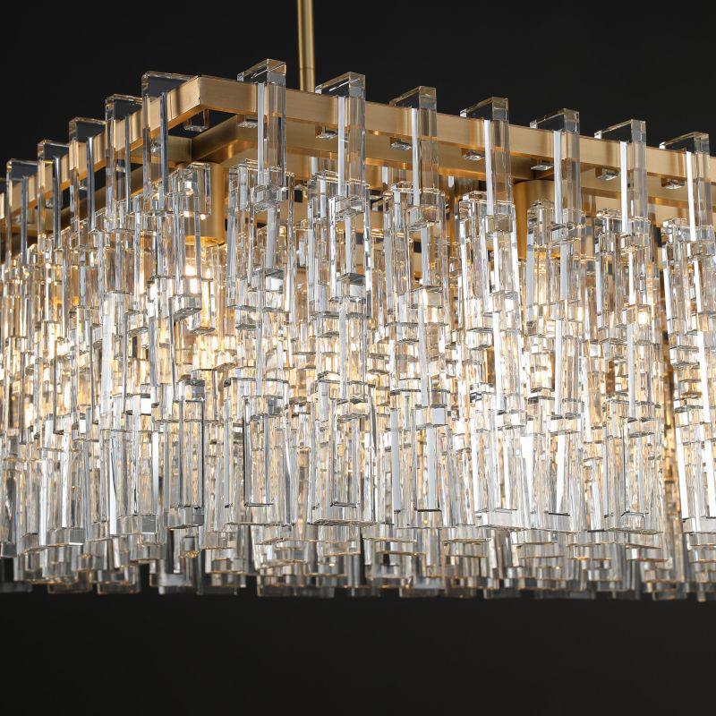 Seraphina Modern Rectangular Crystal Chandelier 60"