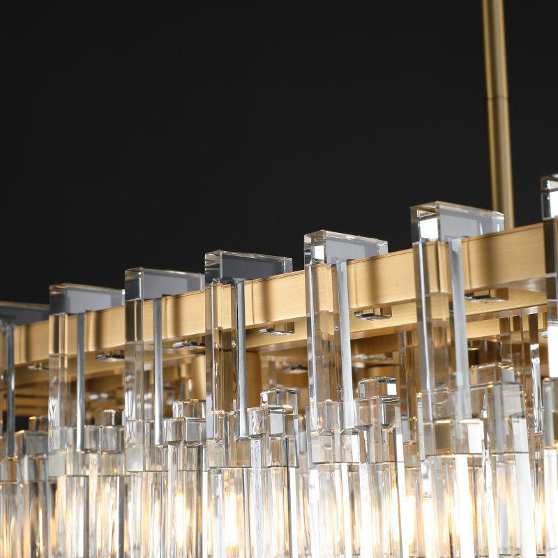 Seraphina Modern Rectangular Crystal Chandelier 60"