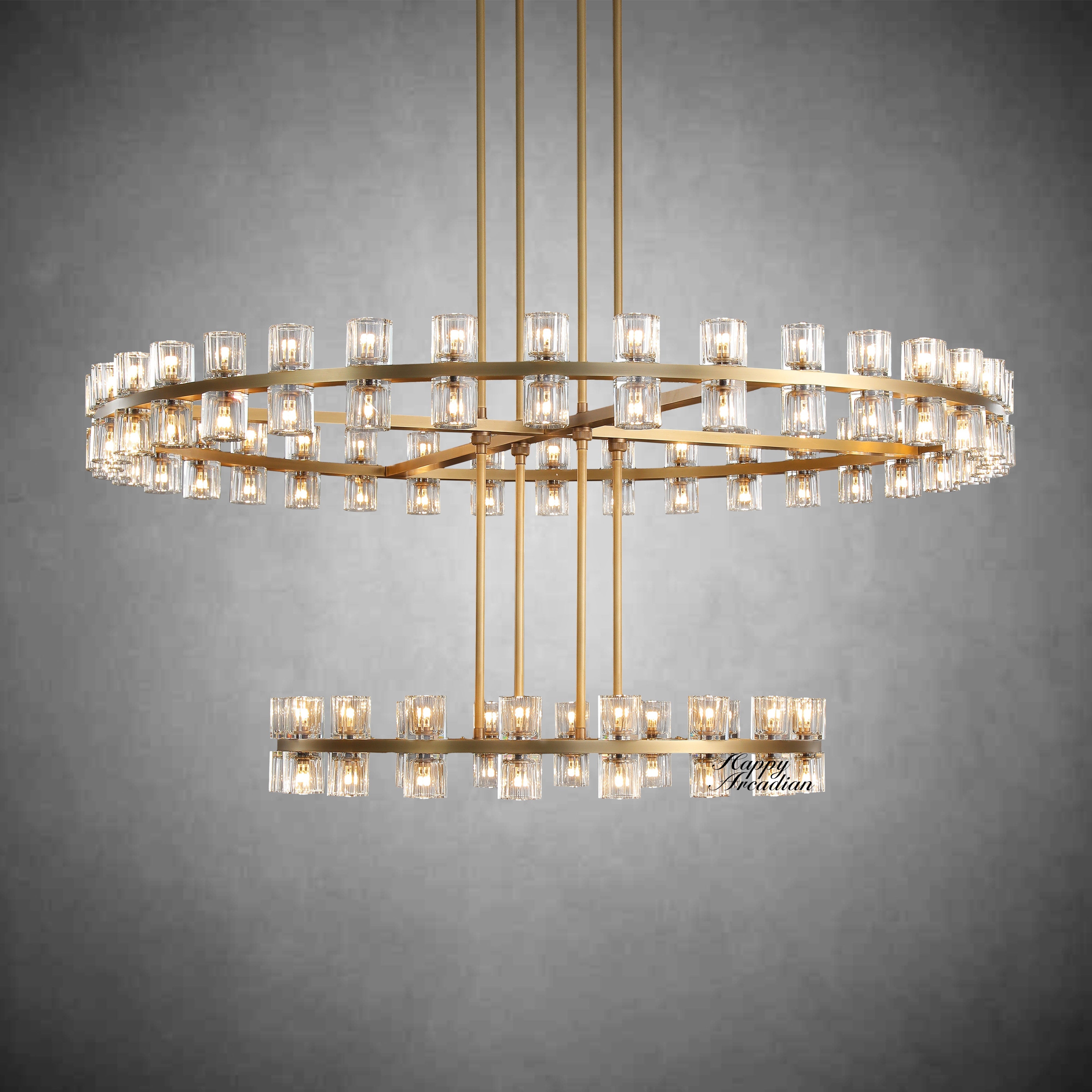 Akzone 2-Tier Round Chandelier 60″,108-Lights