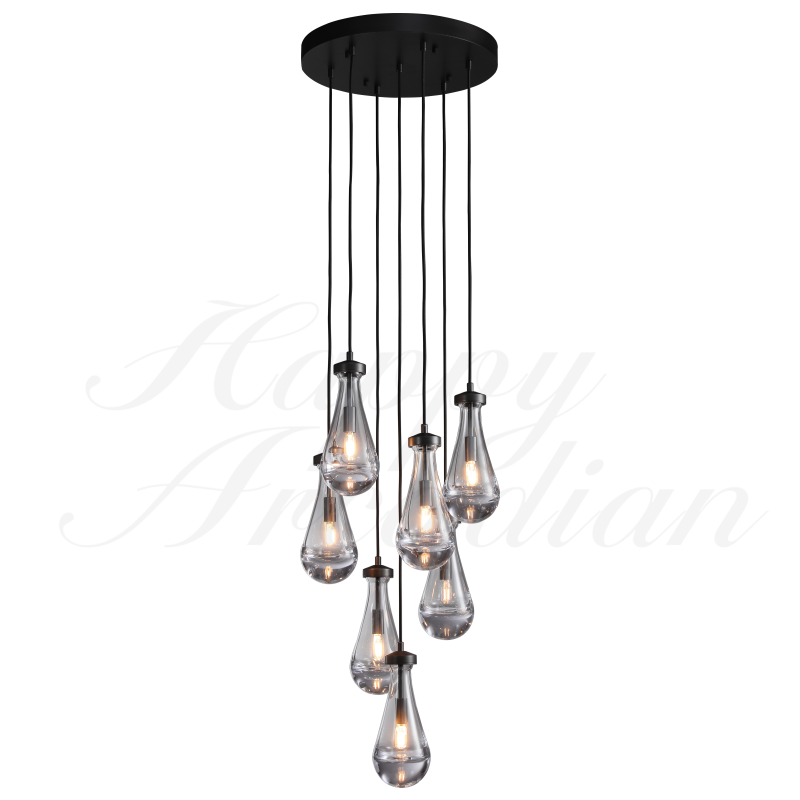 Raindrop Round Chandelier 18",7-Lights